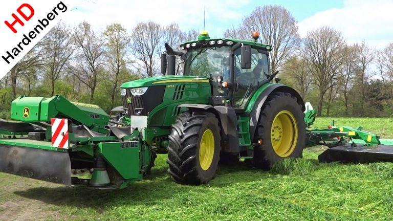 John Deere 6175R + Triples | Eerste gras maaien | Schimmel Overberg | 2017. — Jan van den Hardenberg
