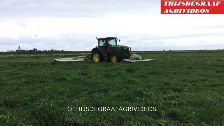 VOLGAS GRASMAAIEN MET EEN JOHNDEERE 6140R!!