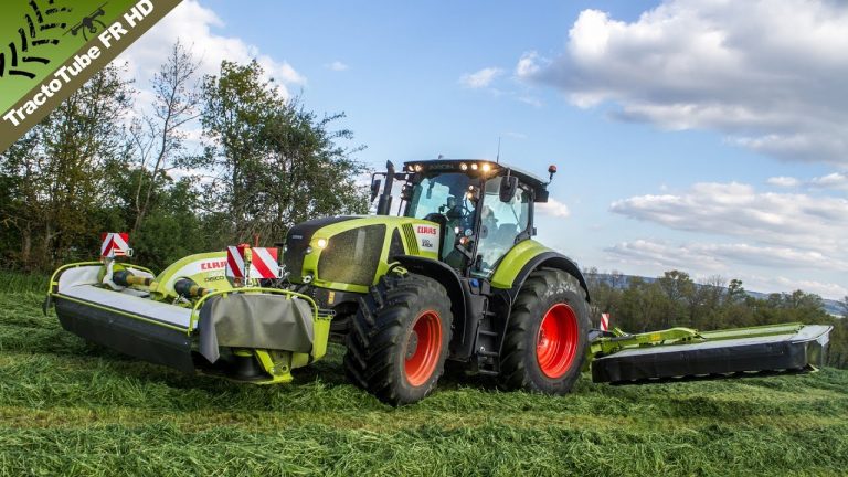 Claas Axion 920 & Disco 9200C & 3600FC  mowing !  TractoTube Fr HD