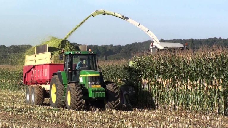 Mais Hakselen 2013 : Firma Senden met Claas Jaguar 900 en John Deere 7710 in Amby