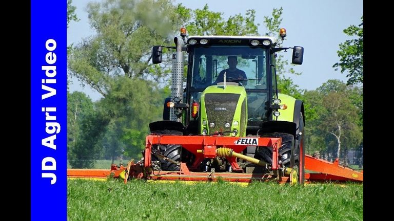 Claas Axion 820/Fella Triple/Gras maaien/Lagerweij/Mowing grass/Gras mähen/Renswoude/2018