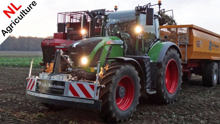 Loonbedrijf: Gebr. Blankespoor ..Vervaet & Heyens bietenbunkerrooier  Bieten rooien  Fendt 724 Vario Nature Green.  Agriculture NL