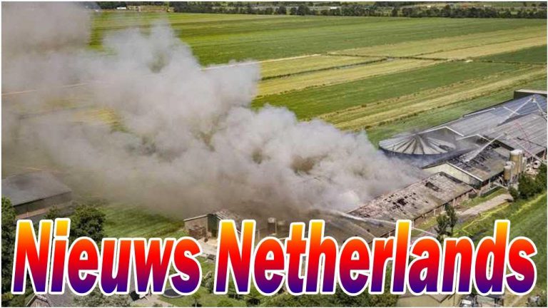 Grote brand in varkensstal in Linschoten