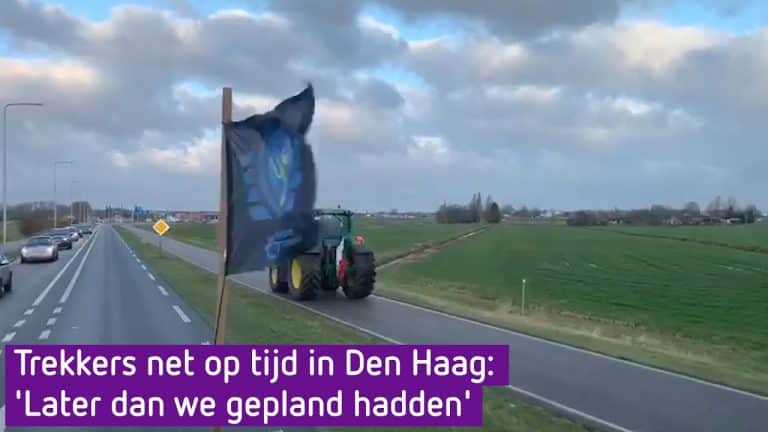 Trekkers net op tijd in Den Haag, boerenprotest