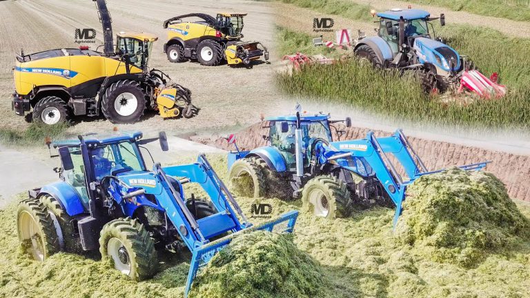 GPS oogst 2020 in Frankrijk met New Holland hakselaar en Fendt, New Holland, Case ih en John Deere Trekkers……… MD Agrividéos