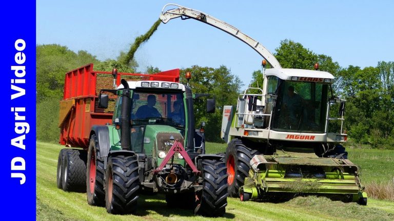 Melkvee en Loonbedrijf Loman uit Harfsen. Gras hakselen 2020 met een Claas Jaguar 840 + 4x Fendt 415 en een New Holland trekkers — J Drost Agriculture Video NL