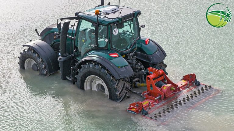 De Kverneland rotorkopeg wordt getest in een steengroeve met een Valtra trekker