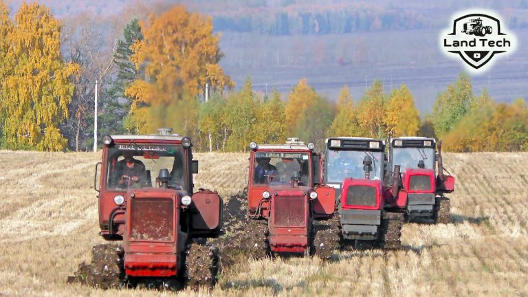 Russisch ploegen met DT-75-tractoren | Ploegen zoals vroeger!