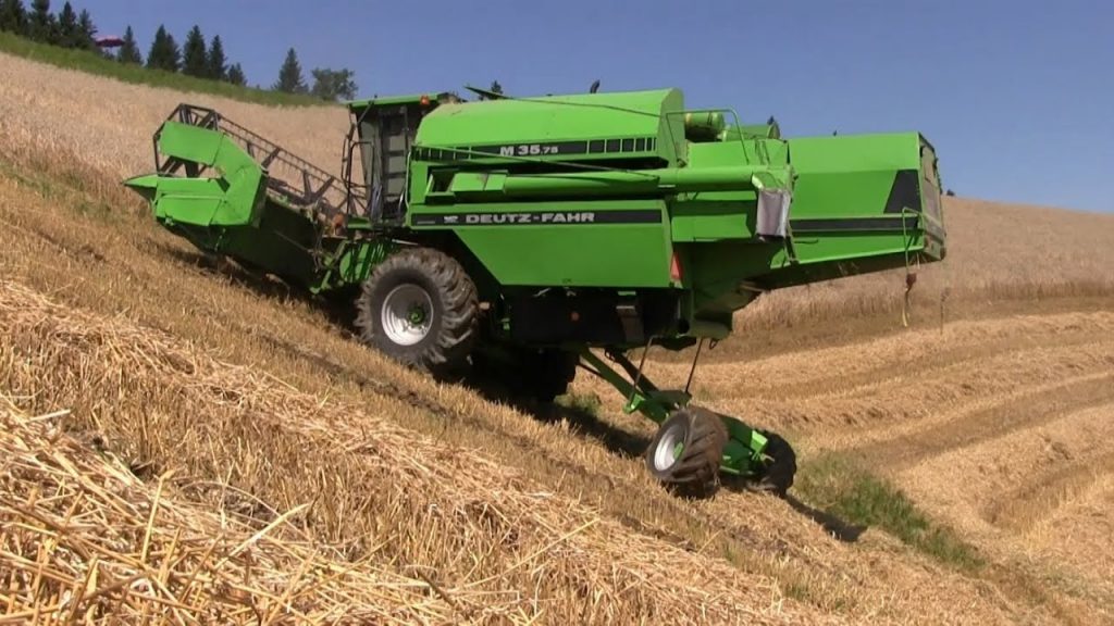 Graanoogst extreem met een Deutz combine