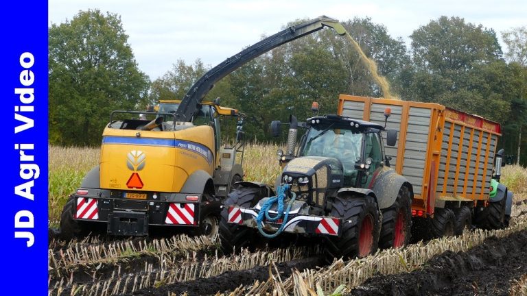 Modderen in de Mais 2021 – Loonbedrijf Postel uit Tilligte met een New Holland FR550 en Fendt & Deutz trekkers